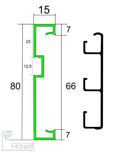 Алюминиевый плинтус Fezard Кабельный ALP-G80-LF Алюминий 80*15*2500 мм в Перми