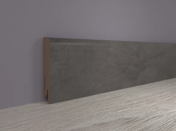 Плинтус MDF Bonkeel 24064 Бетон Лофт Графит (100х16х2400 мм) в Перми