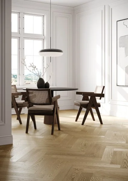 Паркетная доска Quartz Parquet Английская Ёлка Дуб Шампань 33-414 в Перми