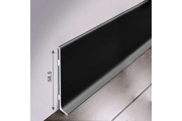 Алюминиевый плинтус Bonkeel ПЛ60 515л Черный (58,5х11,2х2500мм) в Перми