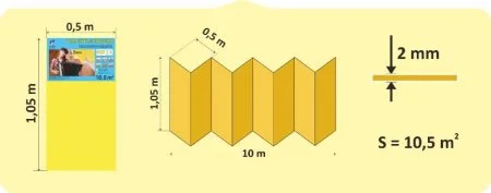 Подложка Солид 2мм гармошка желтая (10.5 м2) в Перми