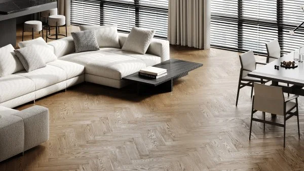 Паркетная доска Quartz Parquet Английская Ёлка Дуб Карельский 33-419 в Перми