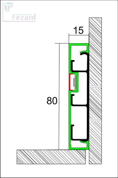 Алюминиевый плинтус Fezard Кабельный ALP-G80-LF Алюминий 80*15*2500 мм в Перми