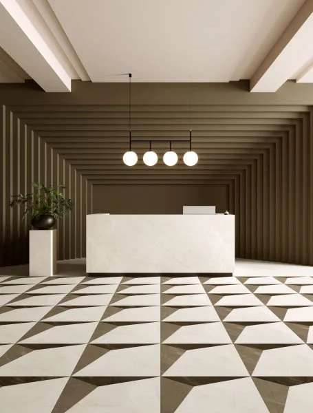 Керамогранит Coliseum Фьямма Уайт Вставка Фрэйм 60х60 (Натуральный и Реттифицированный) в Перми