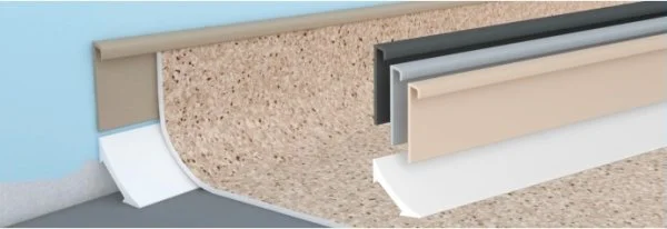 Коннелюрный плинтус Bonkeel Верхняя светло-серая часть (28х5х2200мм) в Перми