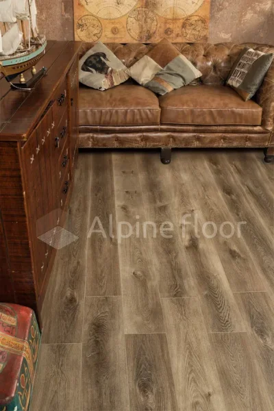 Кварц-виниловая плитка Alpine Floor Premium XL Дуб Коричневый ЕСО 7-9, 8 мм. 43 класс в Перми