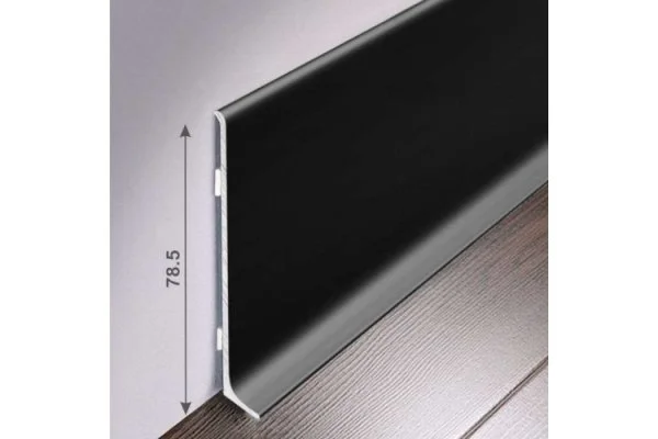 Алюминиевый плинтус Bonkeel ПЛ80 515л Черный (78,5х11,2х2500мм) в Перми